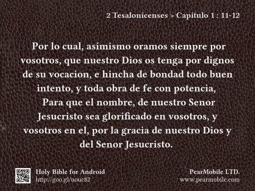 2 Tesalonicenses, Capítulo 1:11-12